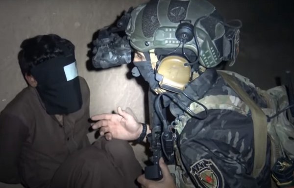 A member of the special forces of the Syrian Democratic Forces is seen here after arresting an ISIS element in southern al-Hasakeh province, in a screenshot from from SDF Press video posted June 16.